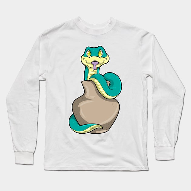Snake with Vase Long Sleeve T-Shirt by Markus Schnabel